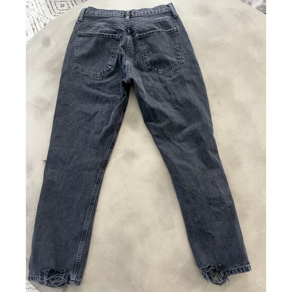 AGOLDE Riley High Rise Straight Crop Jeans Ripped Button Fly 25” Inseam Size 26 - Picture 3 of 9
